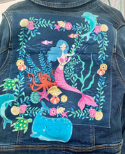 Load image into Gallery viewer, Girls Jean Jacket MERMAID AND FRIENDS
