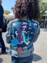 Load image into Gallery viewer, Girls Jean Jacket MERMAID AND FRIENDS
