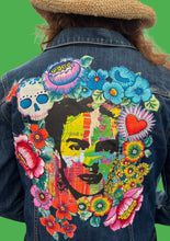 Load image into Gallery viewer, Womens Jean Jacket FRIDA Wild and Colorful!
