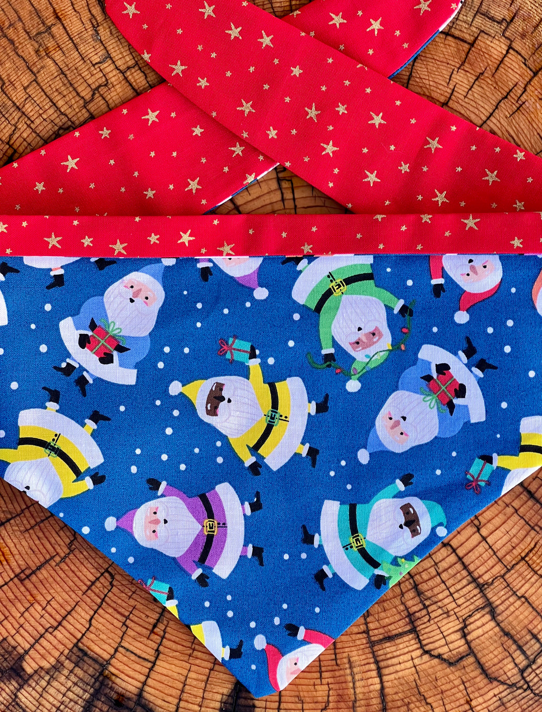 Dog Bandana  RAINBOW SANTAS Bouncy Cute and Colorful Santas for your Favorite Elf