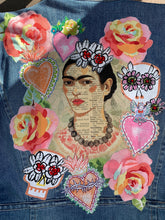 Load image into Gallery viewer, Womens Jean Jacket  FRIDA LOVE
