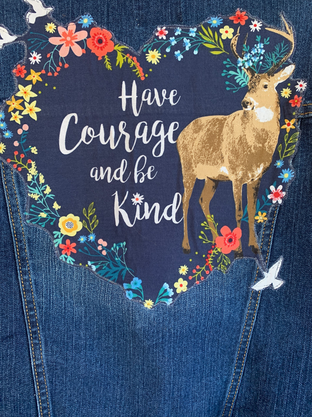 Girls Jean Jacket COURAGEOUS AND KIND