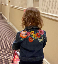 Load image into Gallery viewer, Girls Jean Jacket  FLOWER POWER!
