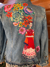 Load image into Gallery viewer, Womens Jean Jacket  FRIDA Red and Elegant

