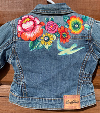 Load image into Gallery viewer, Girls Jean Jacket  FLOWER POWER!
