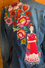 Load image into Gallery viewer, Womens Jean Jacket  FRIDA Red and Elegant
